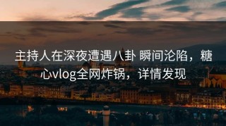 主持人在深夜遭遇八卦 瞬间沦陷，糖心vlog全网炸锅，详情发现