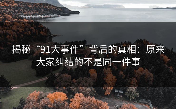 揭秘“91大事件”背后的真相：原来大家纠结的不是同一件事