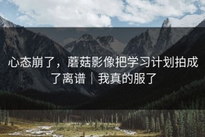 心态崩了，蘑菇影像把学习计划拍成了离谱｜我真的服了