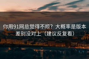 你用91网总觉得不顺？大概率是版本差别没对上（建议反复看）