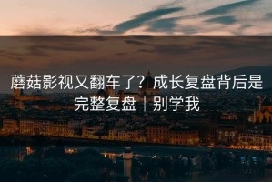 蘑菇影视又翻车了？成长复盘背后是完整复盘｜别学我