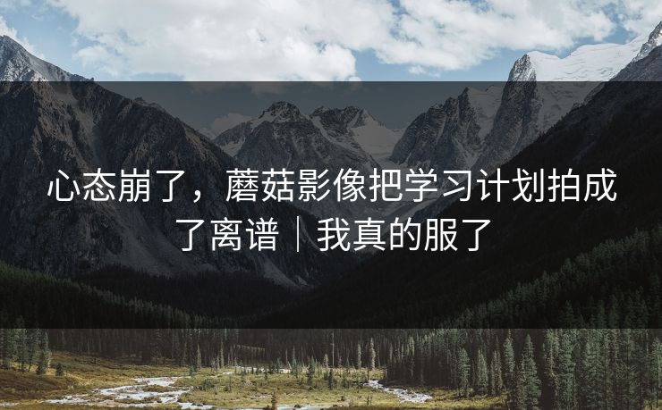 心态崩了，蘑菇影像把学习计划拍成了离谱｜我真的服了